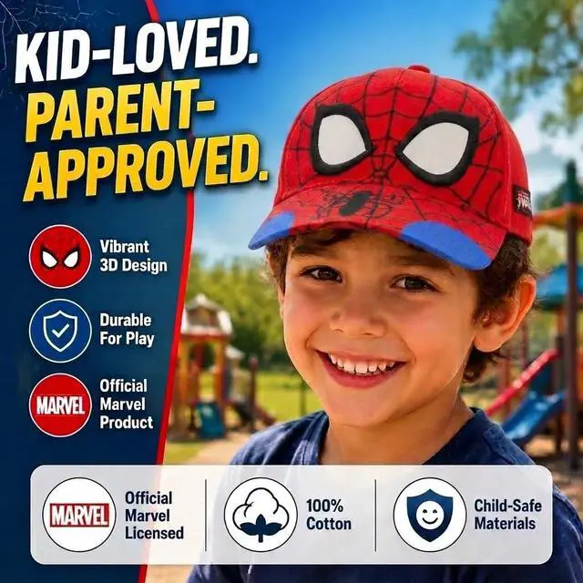 Alt view image 3 of 5 - Accessory Supply Spider-Man 3D Boy Hat