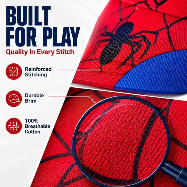 Alt view image 4 of 5 - Accessory Supply Spider-Man 3D Boy Hat
