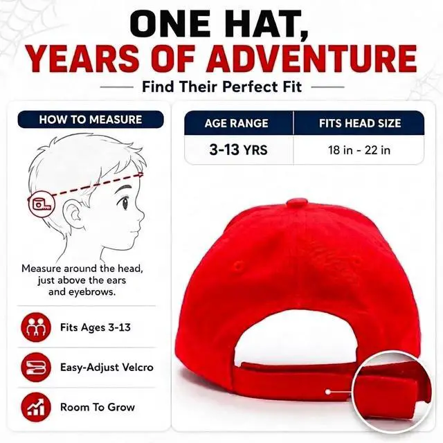 Alt view image 5 of 5 - Accessory Supply Spider-Man 3D Boy Hat