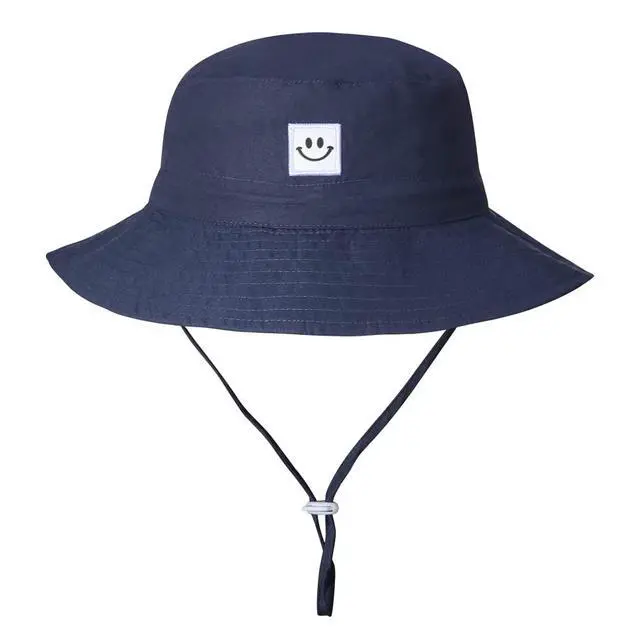 Alt view image 3 of 6 - Baby Sun Hat Toddler Bucket Hat for Boys 2-7 Years 2pack Smile Face Grey/Navy