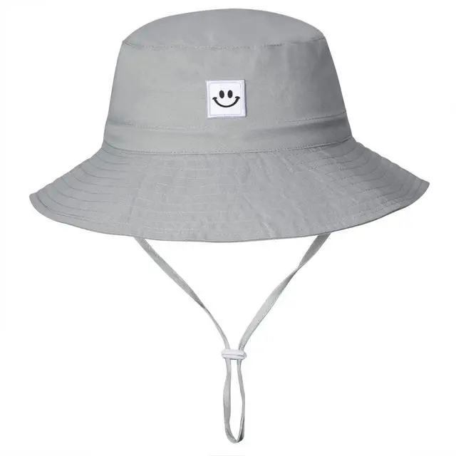 Alt view image 2 of 6 - Baby Sun Hat Toddler Bucket Hat for Boys 2-7 Years 2pack Smile Face Grey/Navy