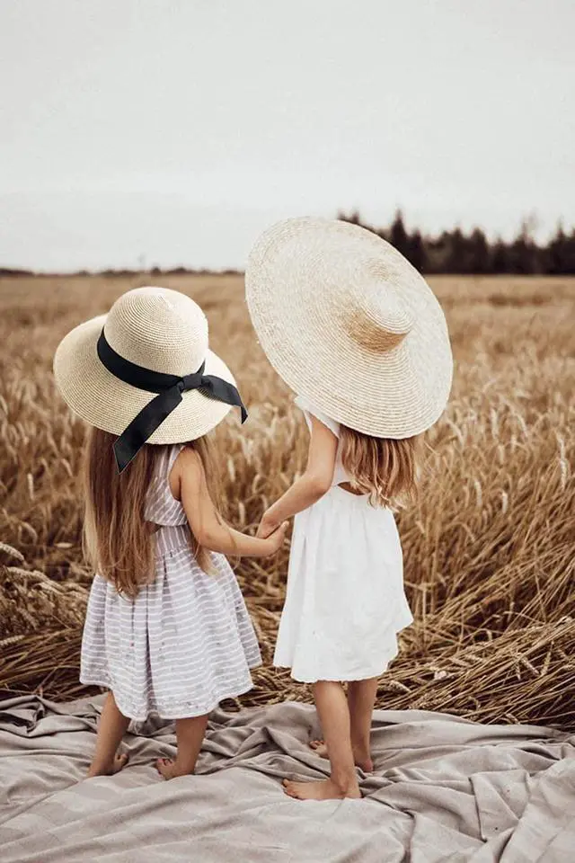 Alt view image 2 of 6 - Girls Wide-Brim Straw Sun-Hat for Summer Beach with Bow 5 to 9 Years