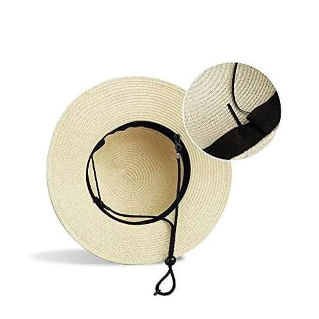 Alt view image 5 of 6 - Girls Wide-Brim Straw Sun-Hat for Summer Beach with Bow 5 to 9 Years