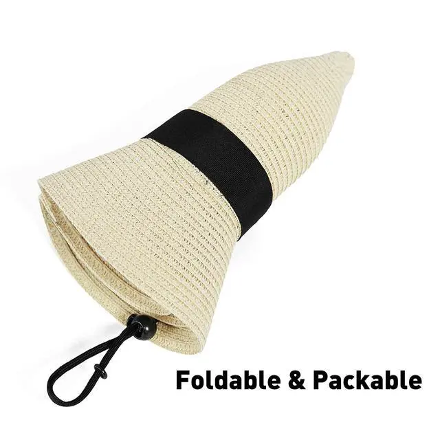 Alt view image 6 of 6 - Girls Wide-Brim Straw Sun-Hat for Summer Beach with Bow 5 to 9 Years