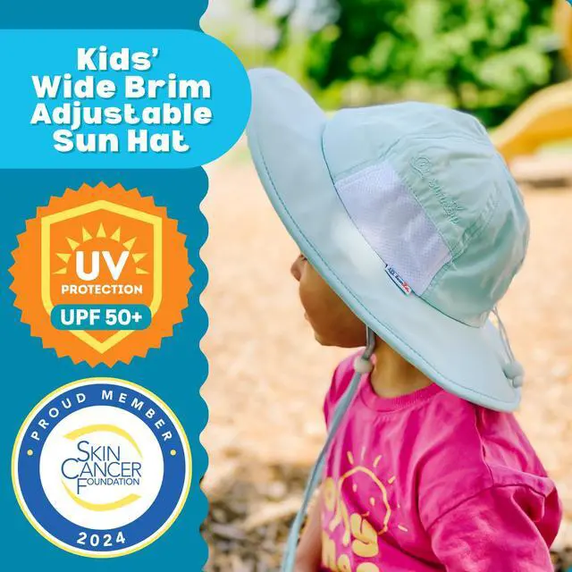 Alt view image 2 of 7 - UPF 50 Kids' Wide Brim Sun Hat, Sun Protection Hat - Baby & Toddler | Toddler beach hat with adjustable straps, breathable vents, & quick-dry fabric for comfortable, sun-protected play. Ages 014