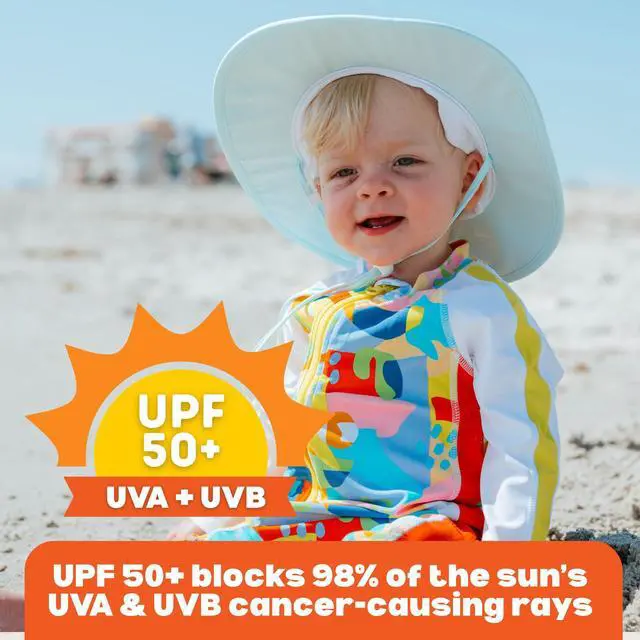 Alt view image 4 of 7 - UPF 50 Kids' Wide Brim Sun Hat, Sun Protection Hat - Baby & Toddler | Toddler beach hat with adjustable straps, breathable vents, & quick-dry fabric for comfortable, sun-protected play. Ages 014