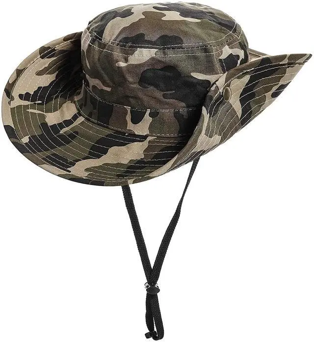 Alt view image 3 of 7 - Boys Camo Sun-Bucket-Hat-Kids-Fishing-Hat-Boonie-Cap-Safari 2-17Yrs | Boys Camo Sun-Bucket-Hat Summer Outdoor Safari Fishing-Hat Boonie-Cap for Big Kids 7-14Yrs