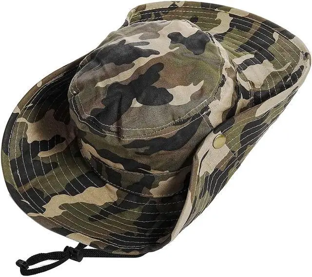 Alt view image 2 of 7 - Boys Camo Sun-Bucket-Hat-Kids-Fishing-Hat-Boonie-Cap-Safari 2-17Yrs | Boys Camo Sun-Bucket-Hat Summer Outdoor Safari Fishing-Hat Boonie-Cap for Big Kids 7-14Yrs