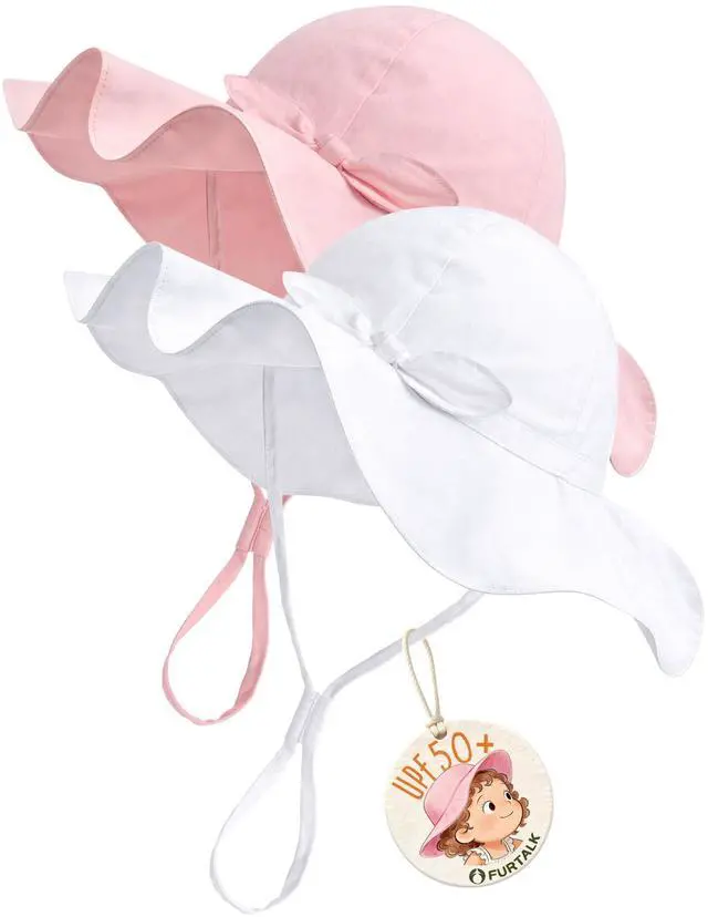 Main image of Baby Sun Hat Toddler Beach Hats with UPF 50+ Sun Protection Wide Brim Girls Bucket Hat