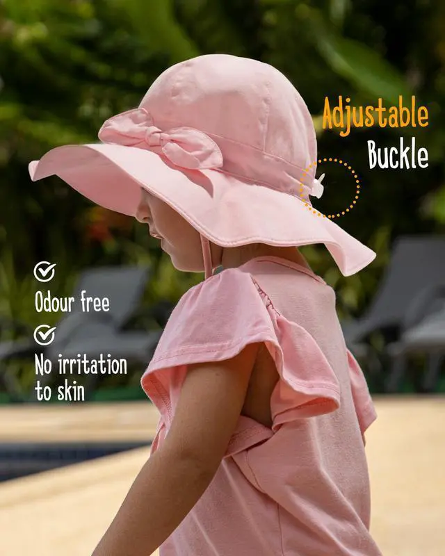 Alt view image 5 of 7 - Baby Sun Hat Toddler Beach Hats with UPF 50+ Sun Protection Wide Brim Girls Bucket Hat