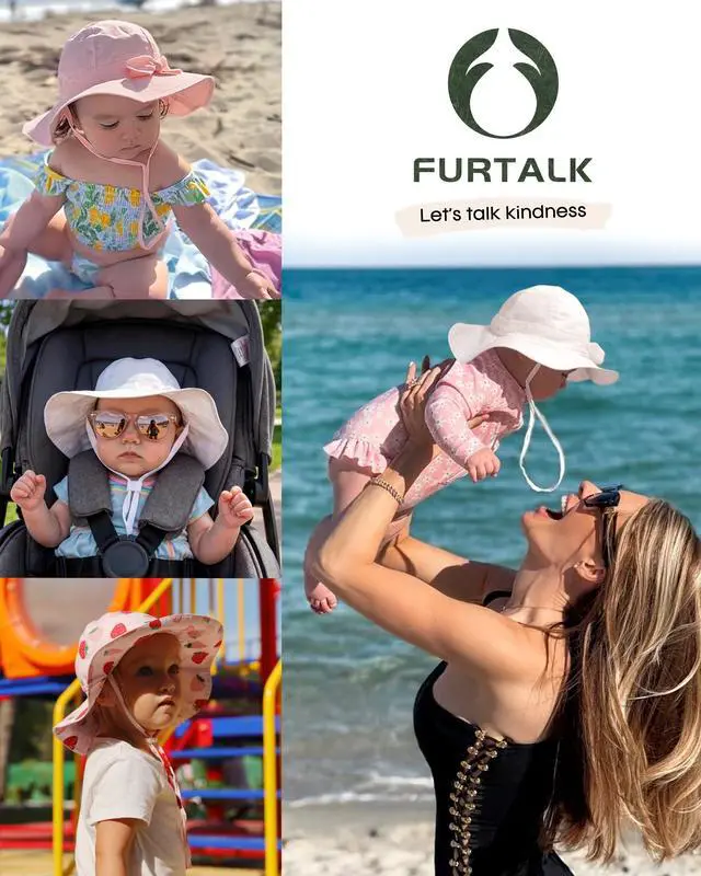 Alt view image 6 of 7 - Baby Sun Hat Toddler Beach Hats with UPF 50+ Sun Protection Wide Brim Girls Bucket Hat