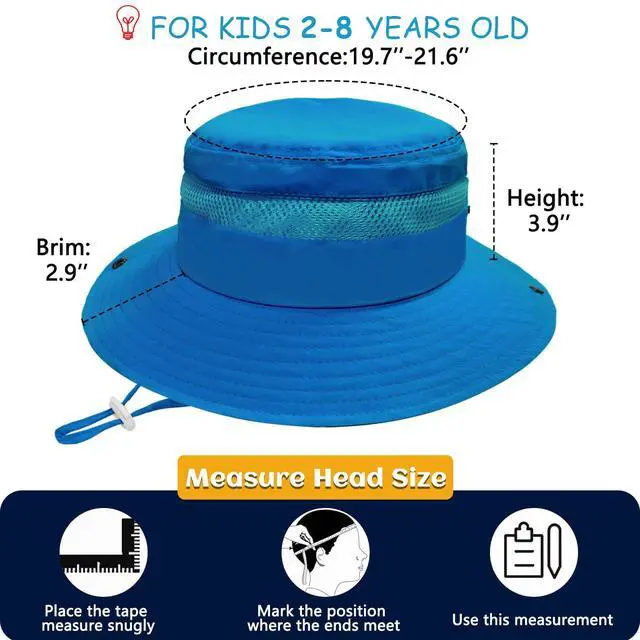 Alt view image 6 of 6 - Outdoor Kids Sun Hat UPF 50+ Quick Dry Bucket Hat for Boys Girls | Foldable, Wide Brim Fishing Safari Hat, Breathable UPF 50+ Hat Grows with Baby (2-8Y), Perfect for Outdoor Activities