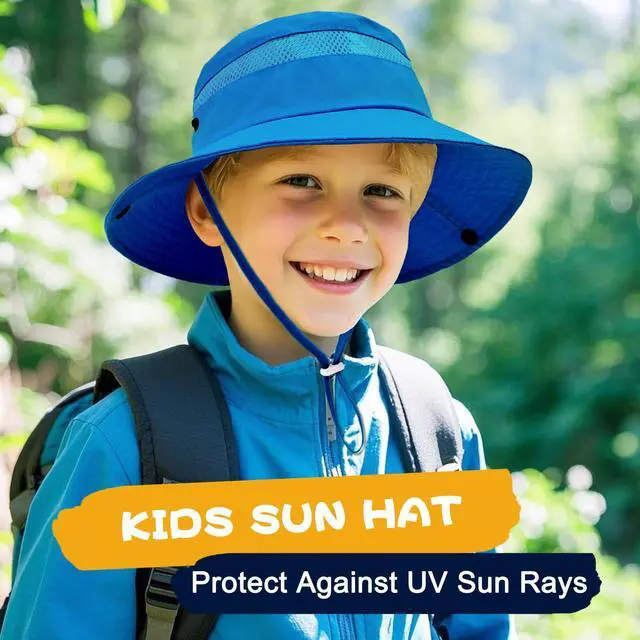 Alt view image 5 of 6 - Outdoor Kids Sun Hat UPF 50+ Quick Dry Bucket Hat for Boys Girls | Foldable, Wide Brim Fishing Safari Hat, Breathable UPF 50+ Hat Grows with Baby (2-8Y), Perfect for Outdoor Activities