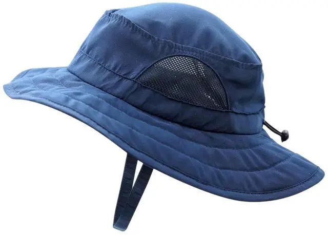 Main image of Kids UPF 50+ Bucket Sun Hat UV Sun Protection Hats Wide Brim Summer Beach Hat Navy