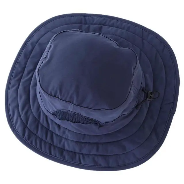 Alt view image 3 of 7 - Kids UPF 50+ Bucket Sun Hat UV Sun Protection Hats Wide Brim Summer Beach Hat Navy