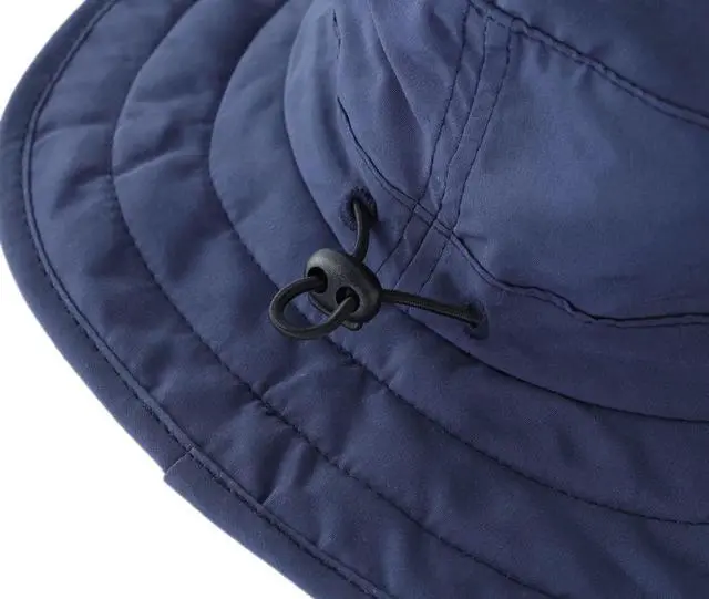 Alt view image 5 of 7 - Kids UPF 50+ Bucket Sun Hat UV Sun Protection Hats Wide Brim Summer Beach Hat Navy