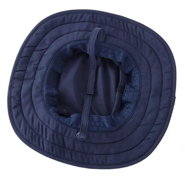 Alt view image 6 of 7 - Kids UPF 50+ Bucket Sun Hat UV Sun Protection Hats Wide Brim Summer Beach Hat Navy