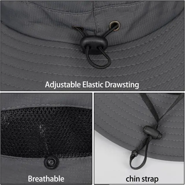 Alt view image 5 of 7 - Kids Boys Summer Sun Hat - Sun Protection Safari Beach Outdoor Bucket Hat | Age for 5-9 Years