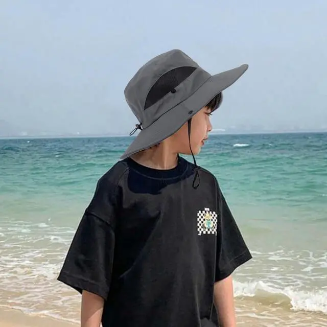 Alt view image 6 of 7 - Kids Boys Summer Sun Hat - Sun Protection Safari Beach Outdoor Bucket Hat | Age for 5-9 Years