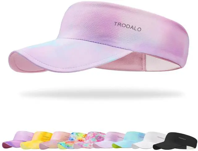 Main image of Kids Sun Visor Hats for Girls Boys, Packable Cooling Stretchy Visor | Lightweight UPF50+ quick-dry visor hat for kids, colorful kids sun hat, stretch fit, for running, tennis, golf, school, beach