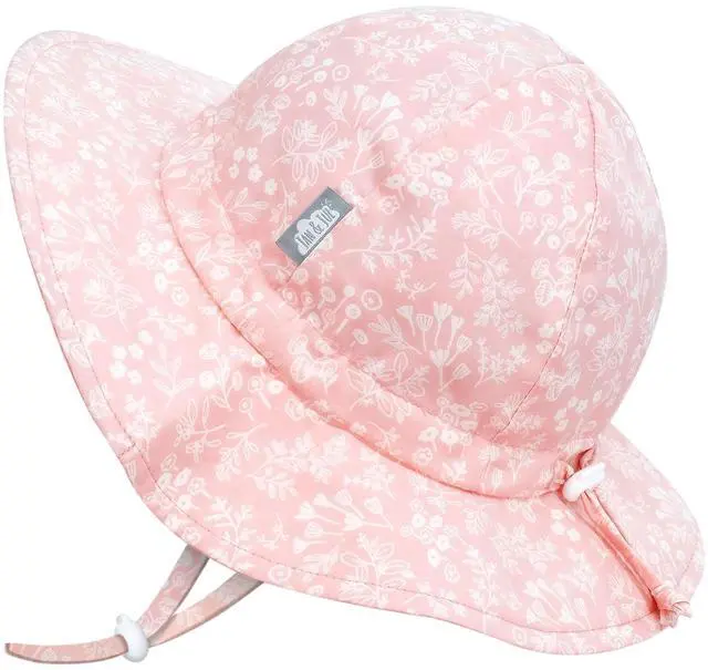 Main image of Girls' Cotton Sun-Hat, Packable Beach Hat with UV Protection for Kids (XL: 5-12 Years, Pink Prairie)