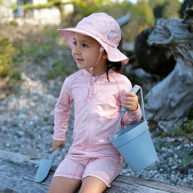 Alt view image 2 of 5 - Girls' Cotton Sun-Hat, Packable Beach Hat with UV Protection for Kids (XL: 5-12 Years, Pink Prairie)