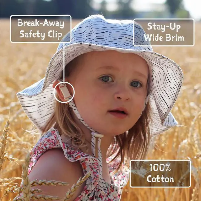 Alt view image 4 of 5 - Girls' Cotton Sun-Hat, Packable Beach Hat with UV Protection for Kids (XL: 5-12 Years, Pink Prairie)