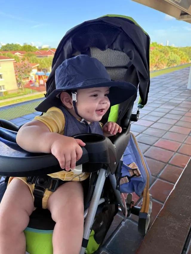 Alt view image 3 of 7 - Baby Sun Hat Kids Summer Sun Protection Toddler Bucket Hat Wide Brim Adjustable Beach Hats for Boys Girls Age 0-6 Years