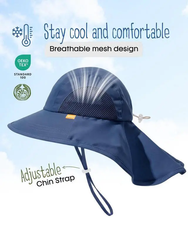 Alt view image 3 of 6 - Toddler Kids Sun Hat UPF 50+ Sun Protective Bucket Hat for Baby Summer Beach Hats