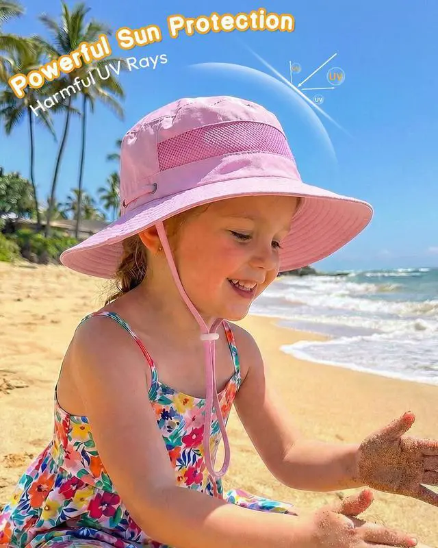 Alt view image 4 of 6 - Baby Toddler Sun Hat, Summer Mesh Bucket Beach Hat for Boys Girls