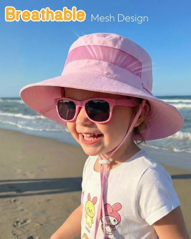 Alt view image 5 of 6 - Baby Toddler Sun Hat, Summer Mesh Bucket Beach Hat for Boys Girls