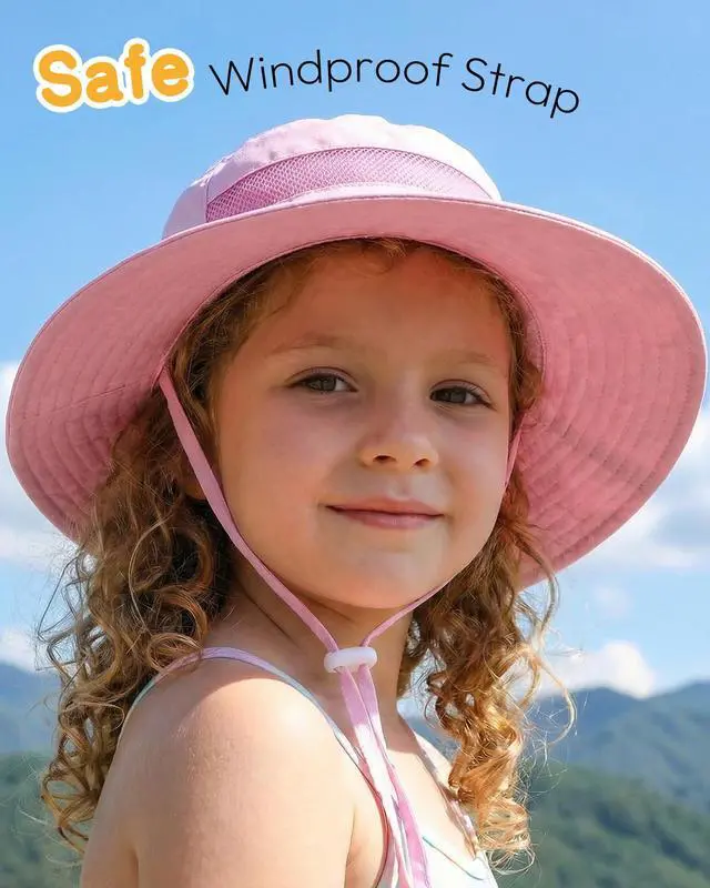 Alt view image 6 of 6 - Baby Toddler Sun Hat, Summer Mesh Bucket Beach Hat for Boys Girls