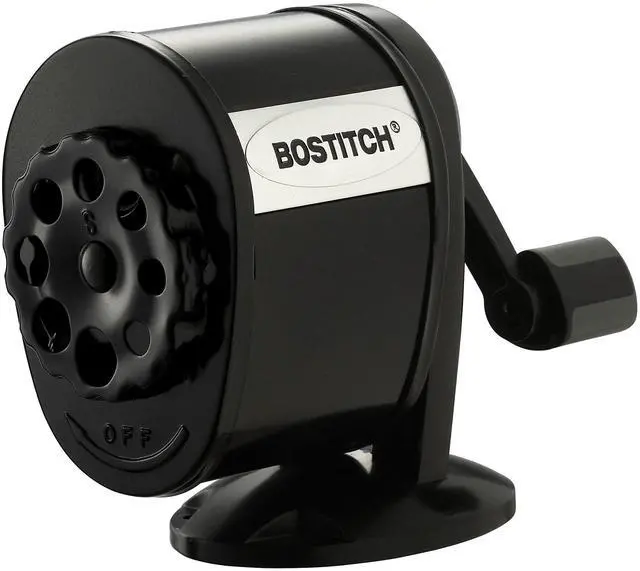 Main image of Office Wall Mount Manual Pencil Sharpener, 8 Hole Dial, 6X Longer Cutter Life, Vertical or Horizontal Mounting, Black