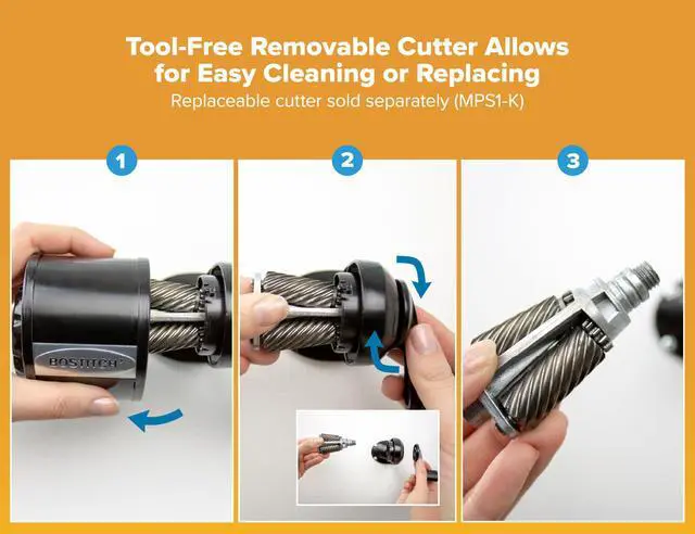 Alt view image 4 of 7 - Office Wall Mount Manual Pencil Sharpener, 8 Hole Dial, 6X Longer Cutter Life, Vertical or Horizontal Mounting, Black