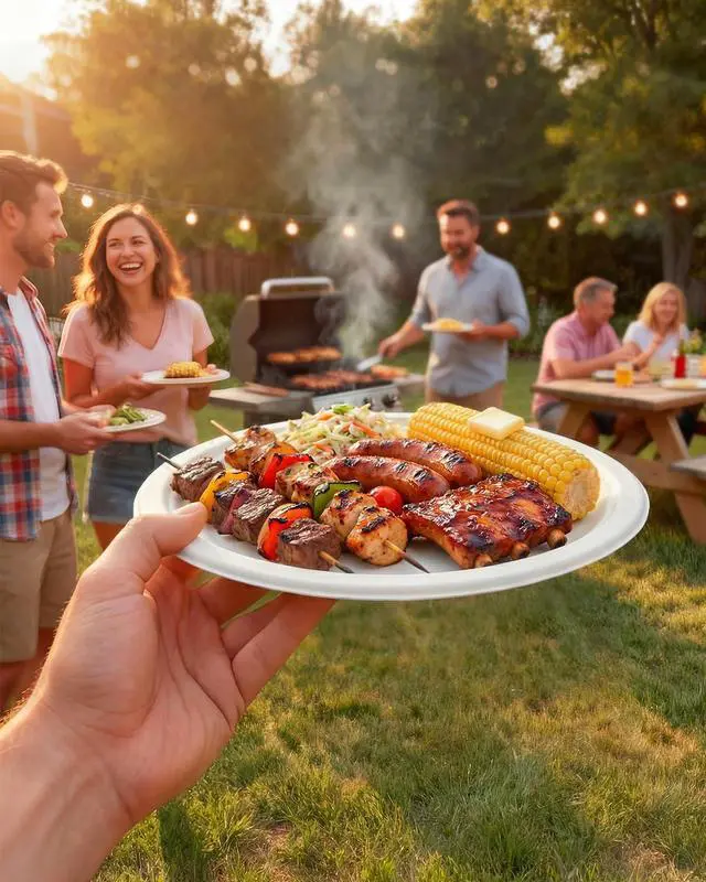 Alt view image 2 of 7 - 10 Inch White Compostable Sugarcane Paper Plates, 100 Pack | 100% FSC Certified Bagasse Plates, Heavy Duty, Eco Friendly Disposable Dinnerware for Party, Wedding, BBQ & Everyday Use
