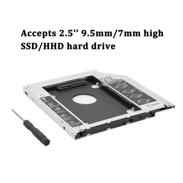 Alt view image 5 of 7 - 2nd 2.5''HDD SSD Hard Drive Caddy Tray Replacement for MacBook Pro 13/15/17 inch A1278 A1286 A1297 2008 2009 2010 2011 2012 Internal Laptop CD/DVD-ROM Optical SuperDrive Adapter
