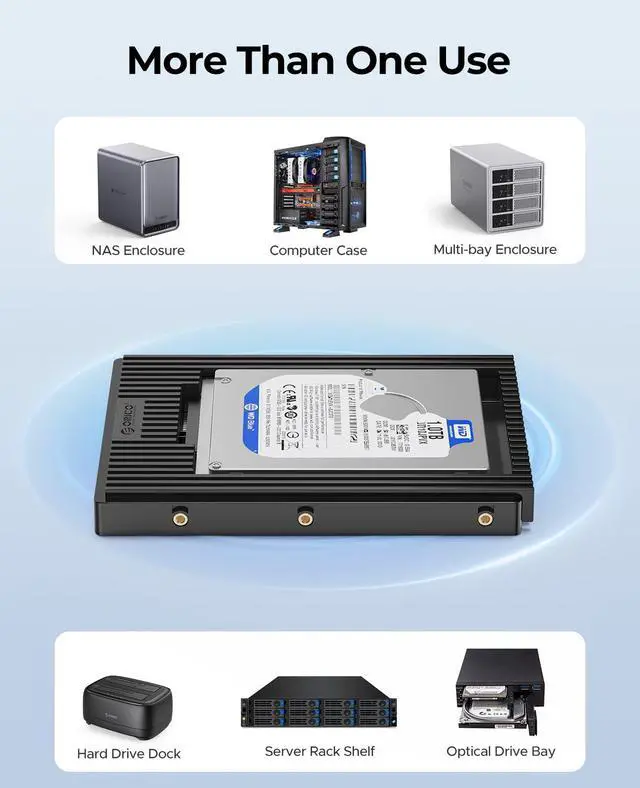 Alt view image 5 of 7 - 2.5 to 3.5 SATA Hard Drive Adapter Mounting Bracket Hard Drive Caddy for 7/9.5/12.5mm 2.5 inch HDD/SSD-D2SS