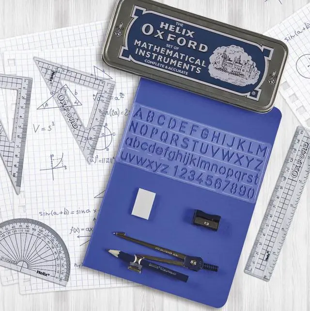 Alt view image 4 of 4 - Oxford Maths Set with Storage Tin