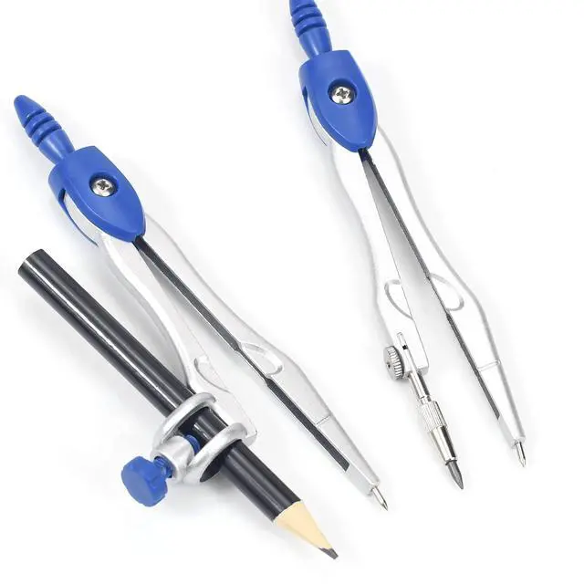 Alt view image 4 of 7 - Geometry Set 10 Pcs Student Supplies,Protractor and Compass,Navy Blue | Shatterproof Storage Box,Rulers,Protractor,Compass,Eraser,Pencil Sharpener,Lead Refills,Pencil,for Classroom, Back to School
