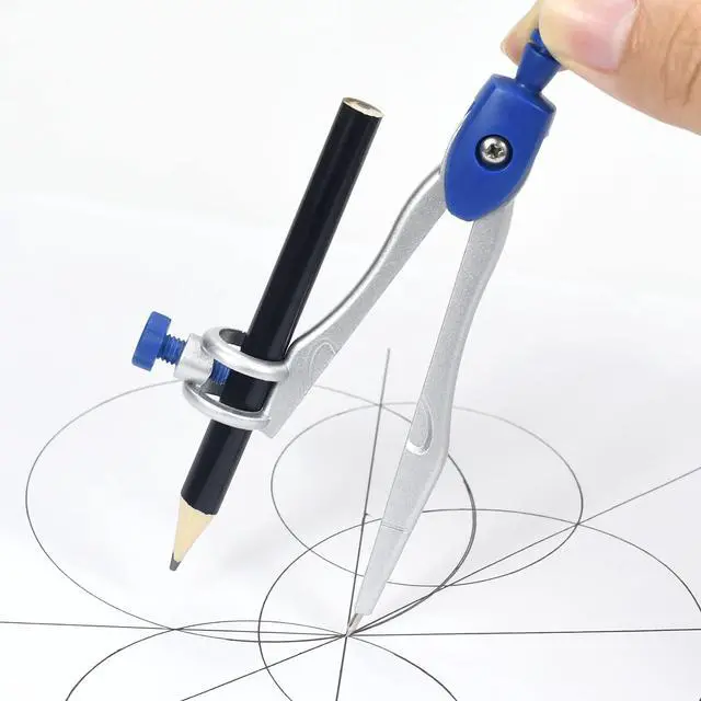 Alt view image 5 of 7 - Geometry Set 10 Pcs Student Supplies,Protractor and Compass,Navy Blue | Shatterproof Storage Box,Rulers,Protractor,Compass,Eraser,Pencil Sharpener,Lead Refills,Pencil,for Classroom, Back to School