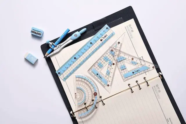 Alt view image 6 of 7 - 8 Pcs Compass/Math Set for Students with Shatterproof Storage Box, Geometry Set for School, Includes Ruler, Protractor, Compass, Pencil,Pencil Sharpener and Eraser,etc. Perfect Gift