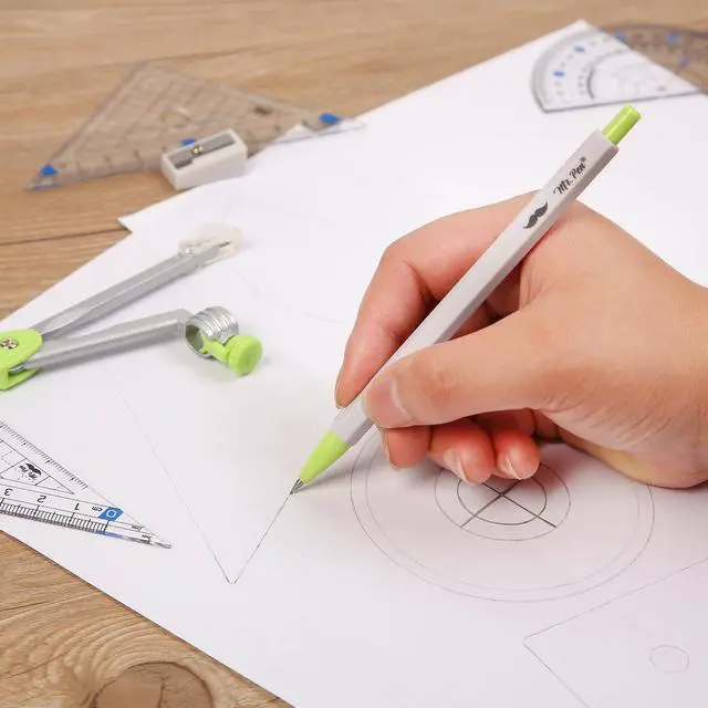 Alt view image 7 of 7 - Geometry Set, 7 pcs, Compass for Geometry Compass Math | Geometry Kit with Storage Box, Math Compass, Geometry Set for School, Protractor and Compass Set, Drawing Tools, Ruler Set