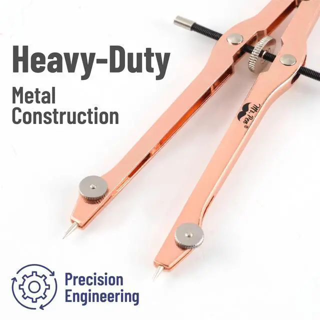 Alt view image 7 of 7 - Geometry Set, 15 pcs, Rose Gold & Pink | 6 Inch Swing Arm Protractor, Divider, Set Squares, Ruler, Compasses and Protractor