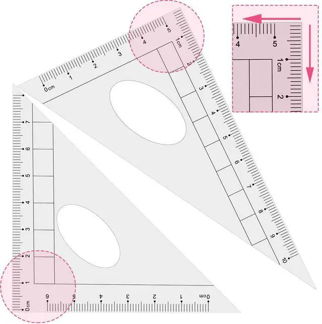 Alt view image 3 of 6 - Geometry Set Maths Compasses for Grade Students Back to School Supplies with Compasses Protractor in Carry Case, Pink
