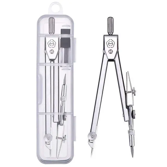 Alt view image 4 of 7 - Drawing Compass and 6 in Protractor Geometry Set, Clear | Geometry Math Set, Swing Arm Protractor Ruler Compass, Geometry Drawing Tools for Measuring Angles