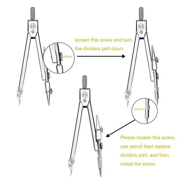 Alt view image 5 of 7 - Drawing Compass and 6 in Protractor Geometry Set, Clear | Geometry Math Set, Swing Arm Protractor Ruler Compass, Geometry Drawing Tools for Measuring Angles