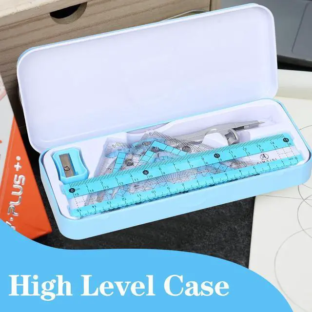 Alt view image 4 of 7 - Compass Geometry Tool Geometry Set Drafting Drawing Compass and Protractor Set with Box Math Geometry Compass for Geometry Metal Compass Geometry Kit Drawing Tool for Measuring Drawings Study