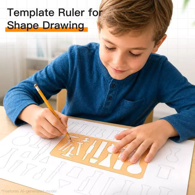 Alt view image 6 of 7 - Geometry Set, Protractor and Compass Set for Students, 11Pcs | Compass Drawing Tool with Metal Case, Protractor, Formula Card, Rulers, Mechanical Pen, School Supplies for Students
