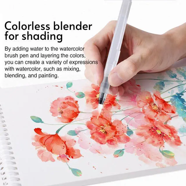 Alt view image 5 of 7 - 12 Colors Blendable Watercolor Markers for Adults 2026 Professional Double Tip Paint Pens with 1 Water Brush Pen Water Based Coloring Pens Drawing Markers Set with Flexible Brush Tip