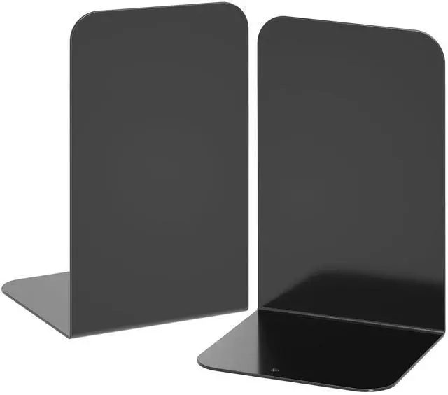 Main image of Bookends 1 Pair, Black Metal Book Ends, Heavy Bookends for Shelves, Book Stopper for Heavy Books, Book Organizer for Home Office School Supplies